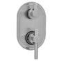 Jaclo - Oval Plate with Contempo Peg Lever Thermostatic Valve with Short Peg Lever Built-in 2-Way Or 3-Way Diverter/Volume Controls (J-TH34-686 / J-TH34-687 / J-TH34-688 / J-TH34-689) - White