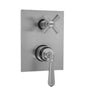 Jaclo - Rectangle Plate with Hex Lever Thermostatic Valve with Hex Cross Built-in 2-Way Or 3-Way Diverter/Volume Controls (J-TH34-686 / J-TH34-687 / J-TH34-688 / J-TH34-689) - White