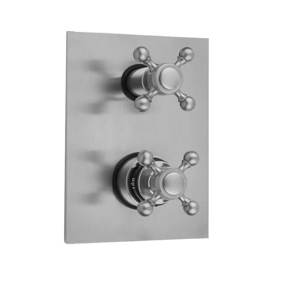 Jaclo - Rectangle Plate with Ball Cross Thermostatic Valve with Ball Cross Built-in 2-Way Or 3-Way Diverter/Volume Controls (J-TH34-686 / J-TH34-687 / J-TH34-688 / J-TH34-689) - White