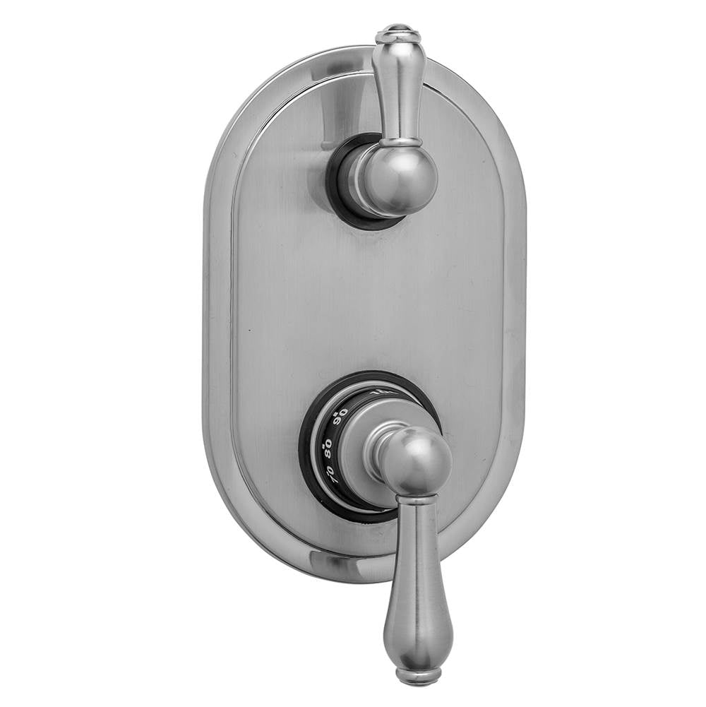 Jaclo - Oval Plate with Regency Thermostatic Valve with Regency Peg Lever Built-in 2-Way Or 3-Way Diverter/Volume Controls (J-TH34-686 / J-TH34-687 / J-TH34-688 / J-TH34-689) - White