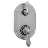 Jaclo - Oval Plate with Regency Thermostatic Valve with Regency Peg Lever Built-in 2-Way Or 3-Way Diverter/Volume Controls (J-TH34-686 / J-TH34-687 / J-TH34-688 / J-TH34-689) - White