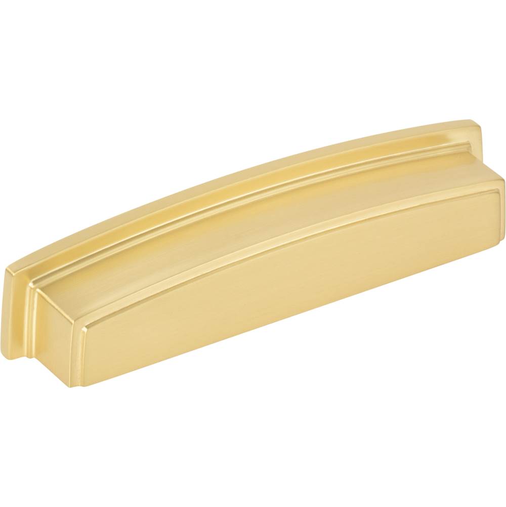 Jeffrey Alexander - 128 mm Center Brushed Gold Square-to-Center Square Renzo Cabinet Cup Pull - Brushed Gold