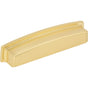 Jeffrey Alexander - 128 mm Center Brushed Gold Square-to-Center Square Renzo Cabinet Cup Pull - Brushed Gold
