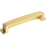 128 mm Center Brushed Gold Square-to-Center Square Renzo Cabinet Cup Pull