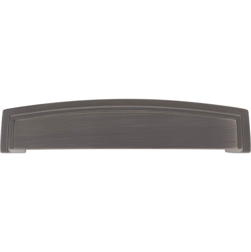 128 mm Center Brushed Pewter Square-to-Center Square Renzo Cabinet Cup Pull