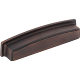 Jeffrey Alexander - 128 mm Center Brushed Oil Rubbed Bronze Square-to-Center Square Renzo Cabinet Cup Pull - Brushed Oil Rubbed Bronze