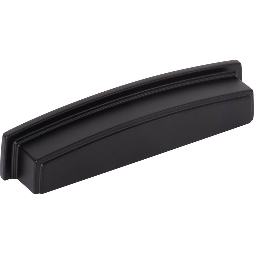 Jeffrey Alexander - 128 mm Center Matte Black Square-to-Center Square Renzo Cabinet Cup Pull - Matte Black