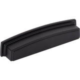Jeffrey Alexander - 128 mm Center Matte Black Square-to-Center Square Renzo Cabinet Cup Pull - Matte Black