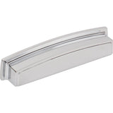 Jeffrey Alexander - 128 mm Center Polished Chrome Square-to-Center Square Renzo Cabinet Cup Pull - Polished Chrome