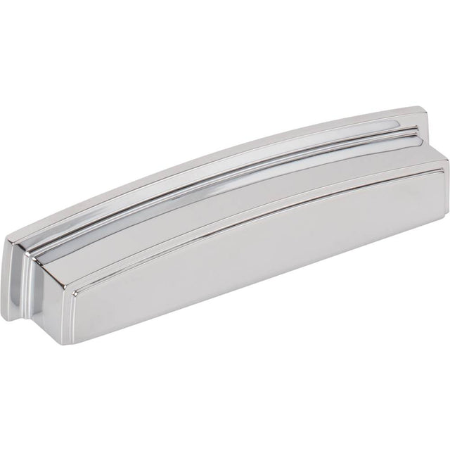 Jeffrey Alexander - 128 mm Center Polished Chrome Square-to-Center Square Renzo Cabinet Cup Pull - Polished Chrome