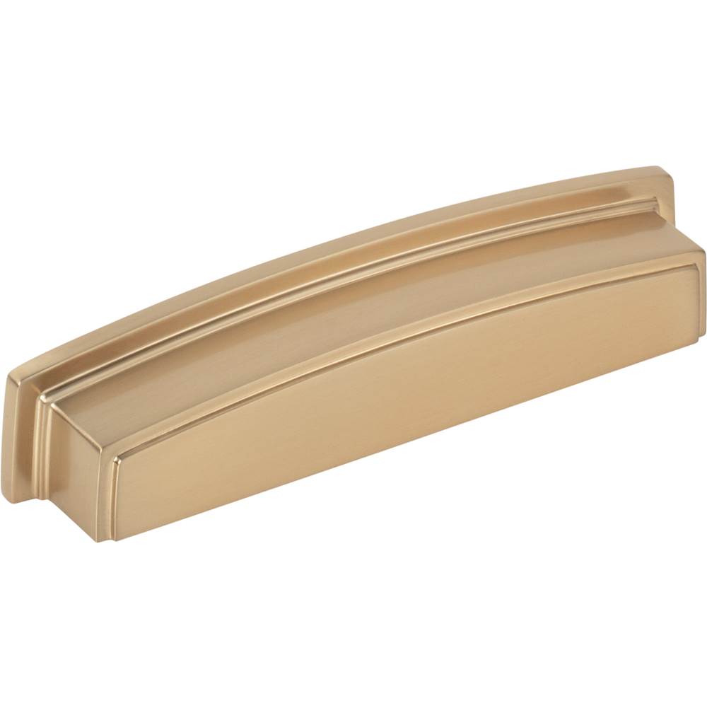 Jeffrey Alexander - 128 mm Center Satin Bronze Square-to-Center Square Renzo Cabinet Cup Pull - Satin Bronze