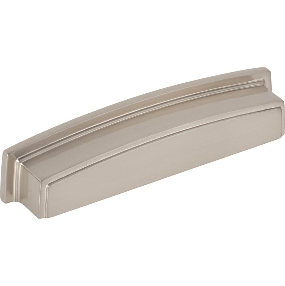 Jeffrey Alexander - 128 mm Center Satin Nickel Square-to-Center Square Renzo Cabinet Cup Pull - Satin Nickel