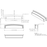 128 mm Center Satin Nickel Square-to-Center Square Renzo Cabinet Cup Pull