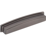 Jeffrey Alexander - 160 mm Center Brushed Pewter Square-to-Center Square Renzo Cabinet Cup Pull - Brushed Pewter
