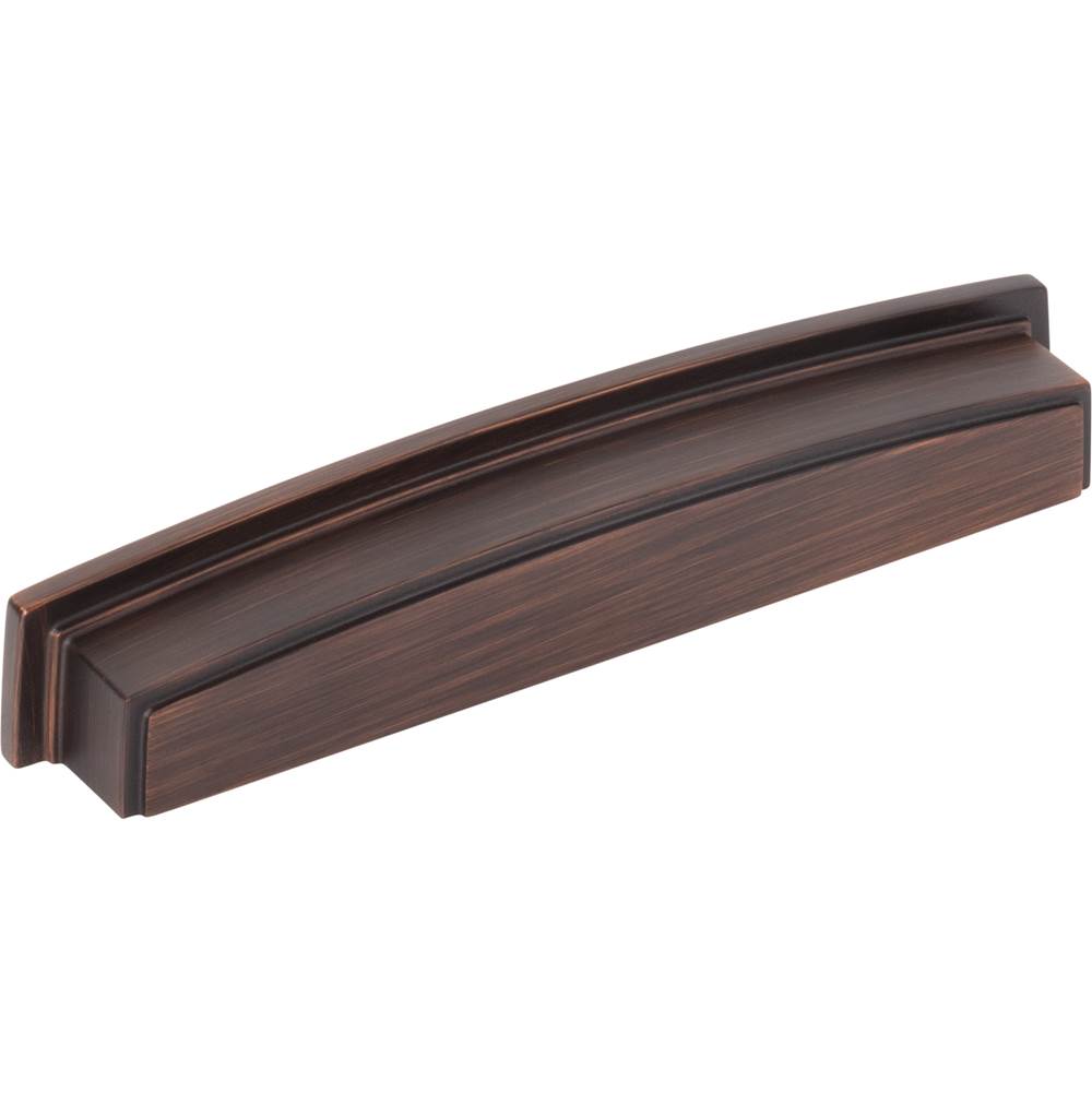 Jeffrey Alexander - 160 mm Center Brushed Oil Rubbed Bronze Square-to-Center Square Renzo Cabinet Cup Pull - Brushed Oil Rubbed Bronze