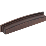 Jeffrey Alexander - 160 mm Center Brushed Oil Rubbed Bronze Square-to-Center Square Renzo Cabinet Cup Pull - Brushed Oil Rubbed Bronze