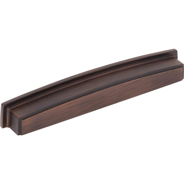 Jeffrey Alexander - 192 mm Center Brushed Oil Rubbed Bronze Square-to-Center Square Renzo Cabinet Cup Pull - Brushed Oil Rubbed Bronze