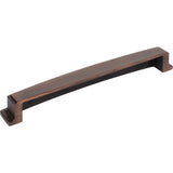 192 mm Center Brushed Oil Rubbed Bronze Square-to-Center Square Renzo Cabinet Cup Pull