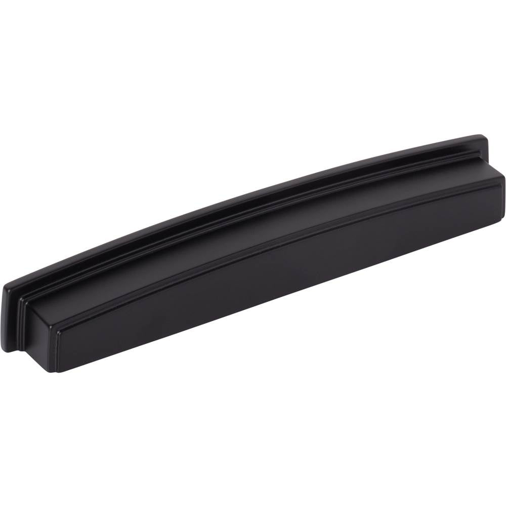Jeffrey Alexander - 192 mm Center Matte Black Square-to-Center Square Renzo Cabinet Cup Pull - Matte Black