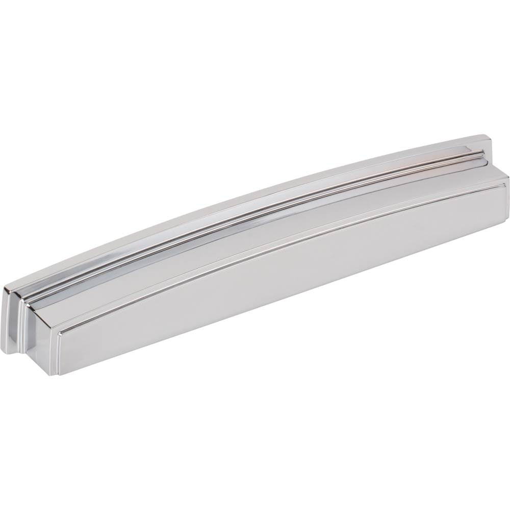 Jeffrey Alexander - 192 mm Center Polished Chrome Square-to-Center Square Renzo Cabinet Cup Pull - Polished Chrome