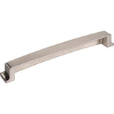 192 mm Center Satin Nickel Square-to-Center Square Renzo Cabinet Cup Pull
