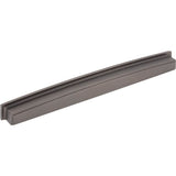 Jeffrey Alexander - 305 mm Center Brushed Pewter Square-to-Center Square Renzo Cabinet Cup Pull - Brushed Pewter