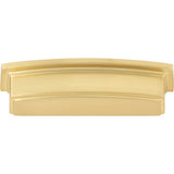 96 mm Center Brushed Gold Square-to-Center Square Renzo Cabinet Cup Pull