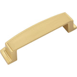96 mm Center Brushed Gold Square-to-Center Square Renzo Cabinet Cup Pull