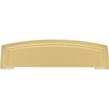 96 mm Center Brushed Gold Square-to-Center Square Renzo Cabinet Cup Pull