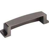 96 mm Center Brushed Pewter Square-to-Center Square Renzo Cabinet Cup Pull