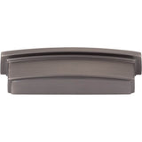 96 mm Center Brushed Pewter Square-to-Center Square Renzo Cabinet Cup Pull