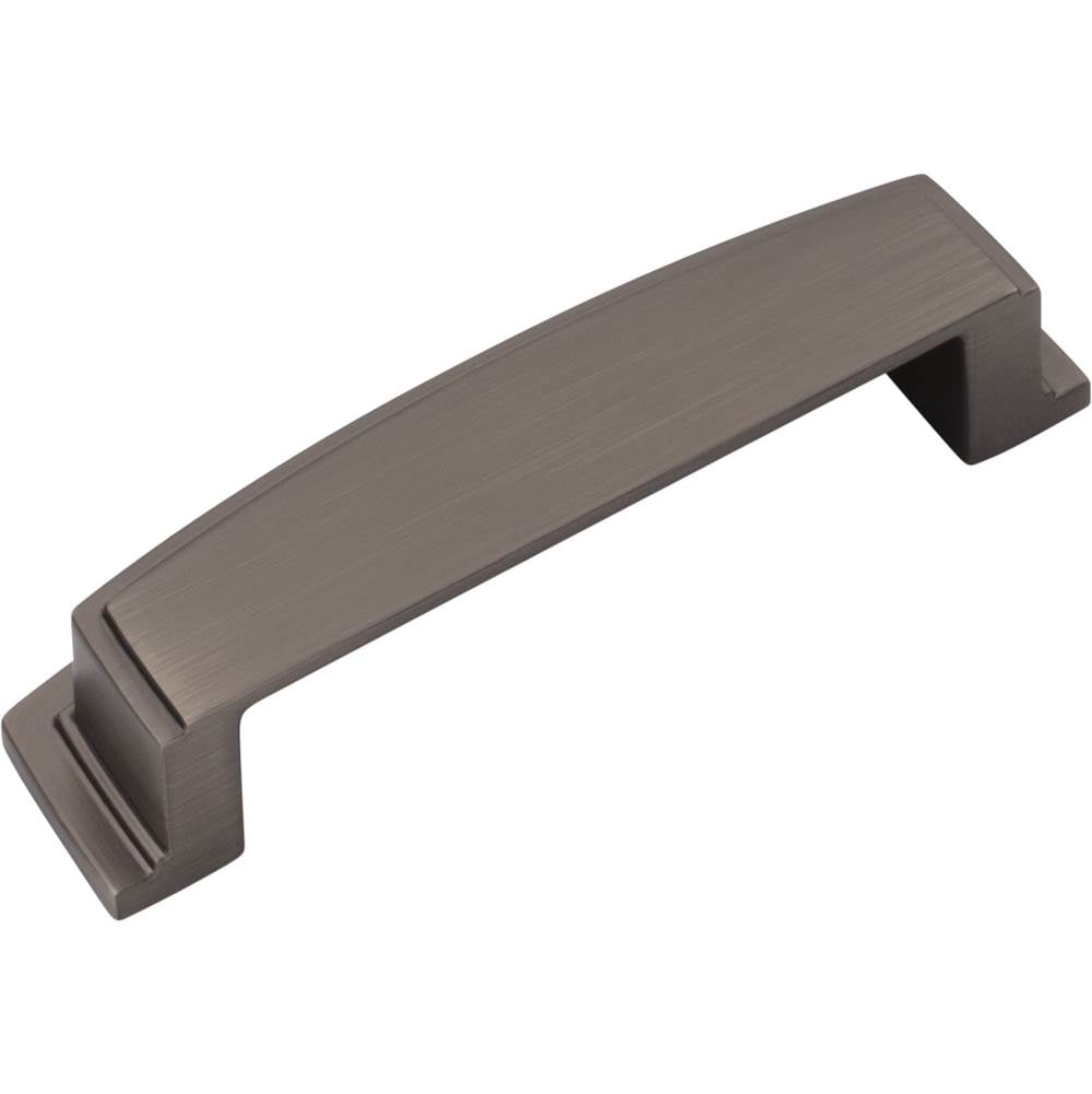 96 mm Center Brushed Pewter Square-to-Center Square Renzo Cabinet Cup Pull
