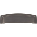 96 mm Center Brushed Pewter Square-to-Center Square Renzo Cabinet Cup Pull