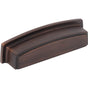Jeffrey Alexander - 96 mm Center Brushed Oil Rubbed Bronze Square-to-Center Square Renzo Cabinet Cup Pull - Brushed Oil Rubbed Bronze