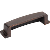 96 mm Center Brushed Oil Rubbed Bronze Square-to-Center Square Renzo Cabinet Cup Pull