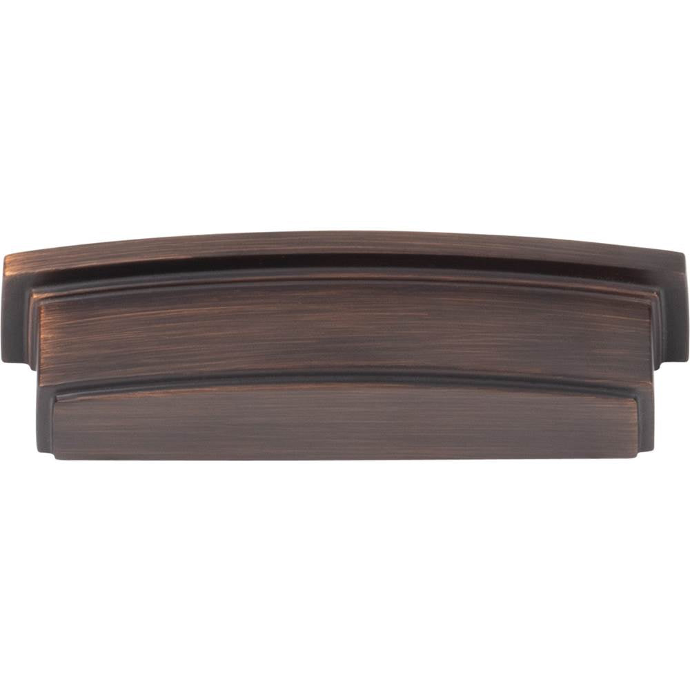 96 mm Center Brushed Oil Rubbed Bronze Square-to-Center Square Renzo Cabinet Cup Pull