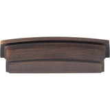 96 mm Center Brushed Oil Rubbed Bronze Square-to-Center Square Renzo Cabinet Cup Pull
