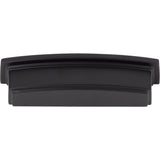 96 mm Center Matte Black Square-to-Center Square Renzo Cabinet Cup Pull