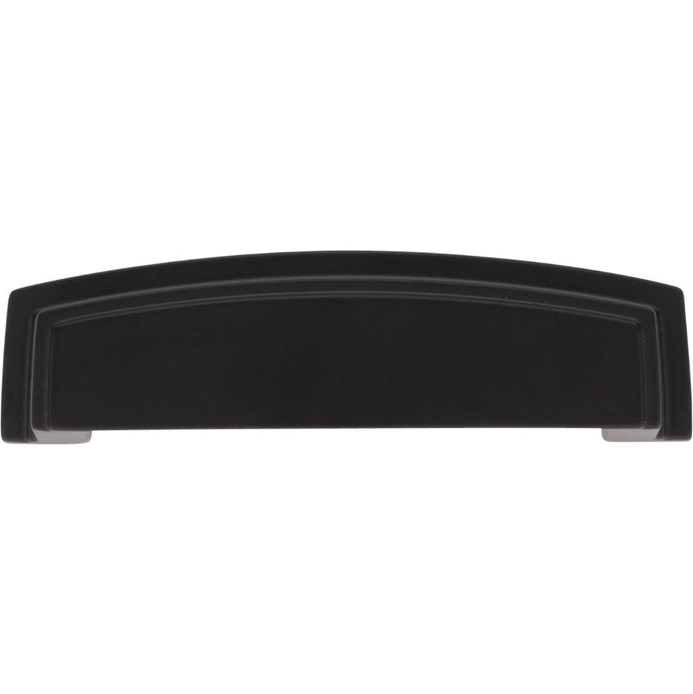 96 mm Center Matte Black Square-to-Center Square Renzo Cabinet Cup Pull