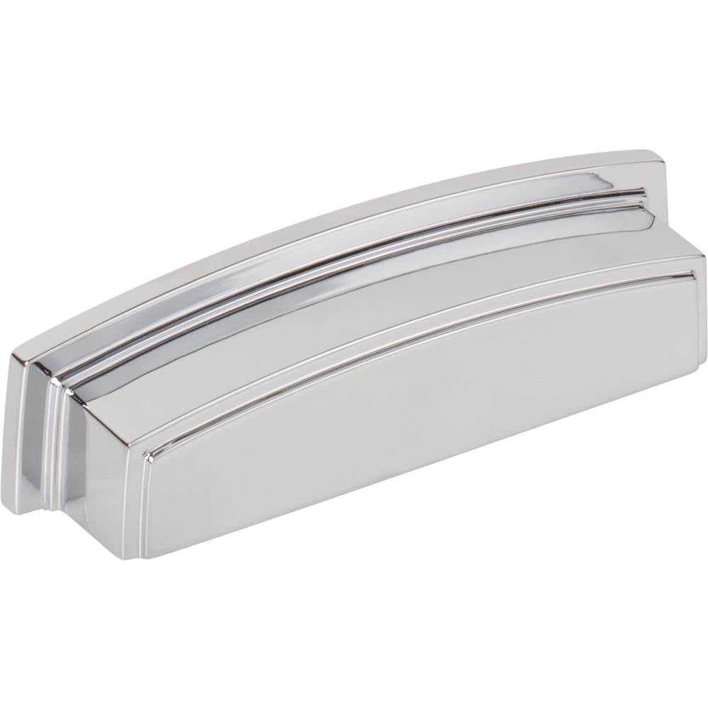 Jeffrey Alexander - 96 mm Center Polished Chrome Square-to-Center Square Renzo Cabinet Cup Pull - Polished Chrome