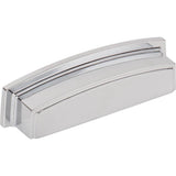 Jeffrey Alexander - 96 mm Center Polished Chrome Square-to-Center Square Renzo Cabinet Cup Pull - Polished Chrome