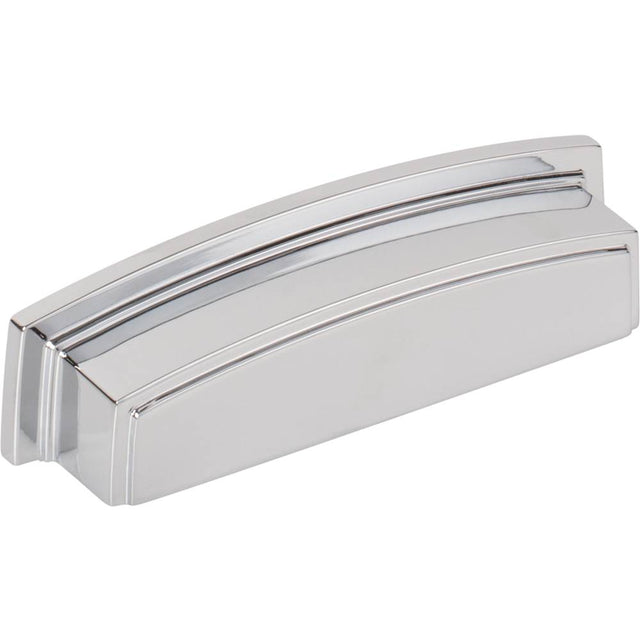 Jeffrey Alexander - 96 mm Center Polished Chrome Square-to-Center Square Renzo Cabinet Cup Pull - Polished Chrome