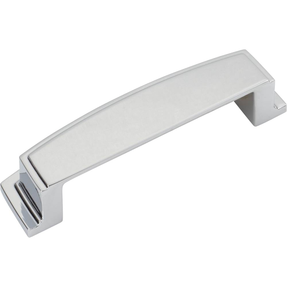 96 mm Center Polished Chrome Square-to-Center Square Renzo Cabinet Cup Pull