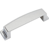 96 mm Center Polished Chrome Square-to-Center Square Renzo Cabinet Cup Pull