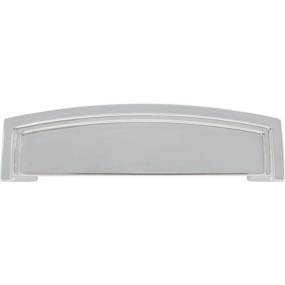 96 mm Center Polished Chrome Square-to-Center Square Renzo Cabinet Cup Pull