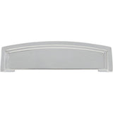 96 mm Center Polished Chrome Square-to-Center Square Renzo Cabinet Cup Pull