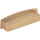 Jeffrey Alexander - 96 mm Center Satin Bronze Square-to-Center Square Renzo Cabinet Cup Pull - Satin Bronze