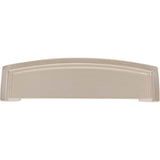 96 mm Center Satin Nickel Square-to-Center Square Renzo Cabinet Cup Pull