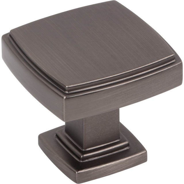 Jeffrey Alexander - 1-1/4'' Overall Length Brushed Pewter Square Renzo Cabinet Knob - Brushed Pewter