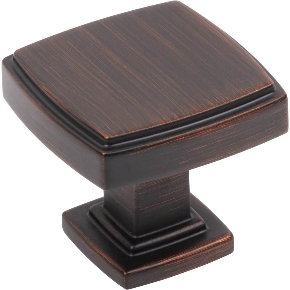 Jeffrey Alexander - 1-1/4'' Overall Length Brushed Oil Rubbed Bronze Square Renzo Cabinet Knob - Brushed Oil Rubbed Bronze